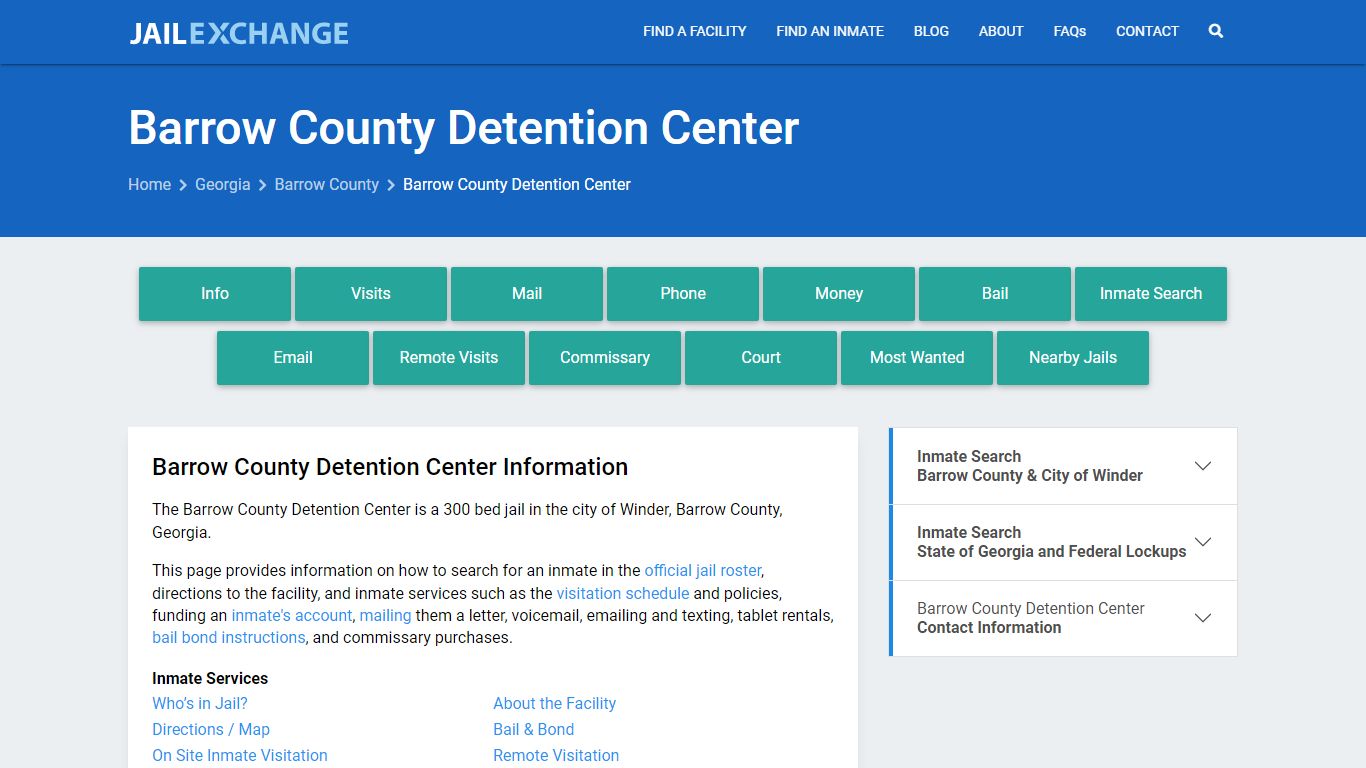 Barrow County Detention Center, GA Inmate Search, Information